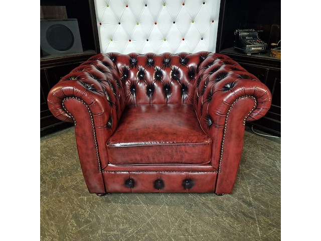 Fauteuil chesterfield, cresswell, rood - afbeelding 4 van  6