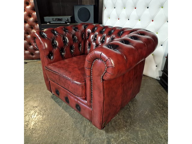 Fauteuil chesterfield, cresswell, rood - afbeelding 6 van  6