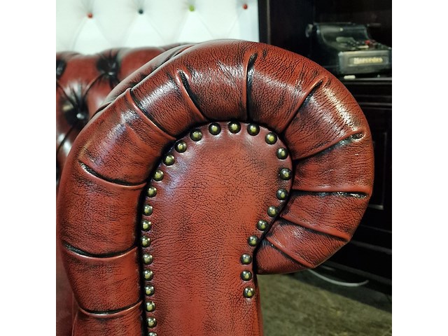 Fauteuil chesterfield, cresswell, rood - afbeelding 3 van  6