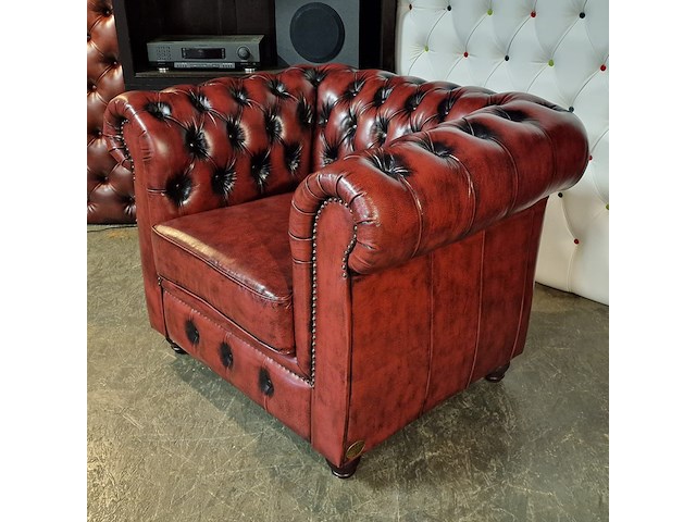 Fauteuil chesterfield, cresswell, rood - afbeelding 5 van  6
