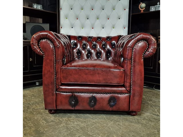 Fauteuil chesterfield, cresswell, rood - afbeelding 1 van  6