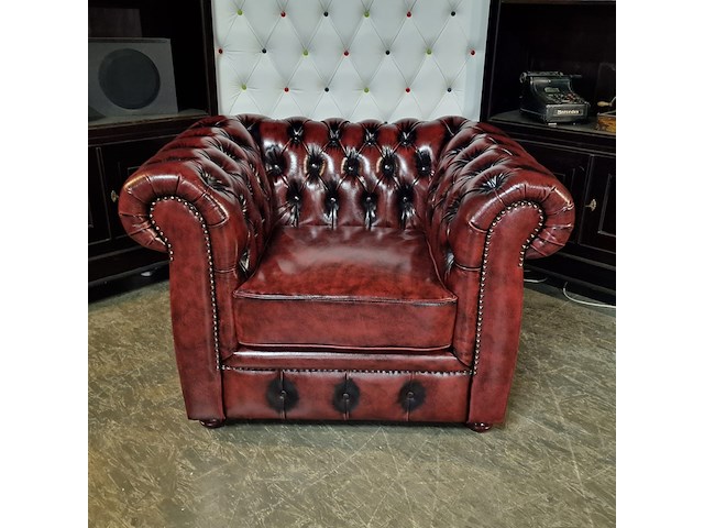 Fauteuil chesterfield, cresswell, rood - afbeelding 2 van  6