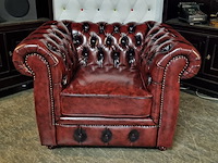 Fauteuil chesterfield, cresswell, rood - afbeelding 2 van  6