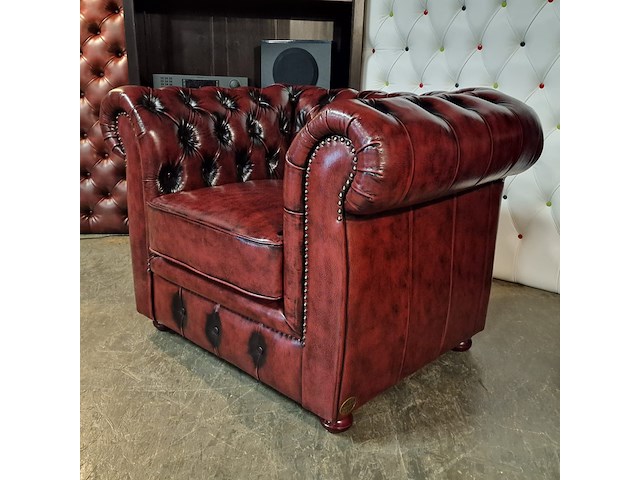 Fauteuil chesterfield, cresswell, rood - afbeelding 6 van  6