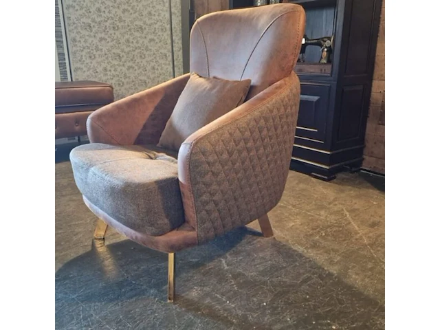 Fauteuil chesterfield, dareton, bruin - afbeelding 2 van  2