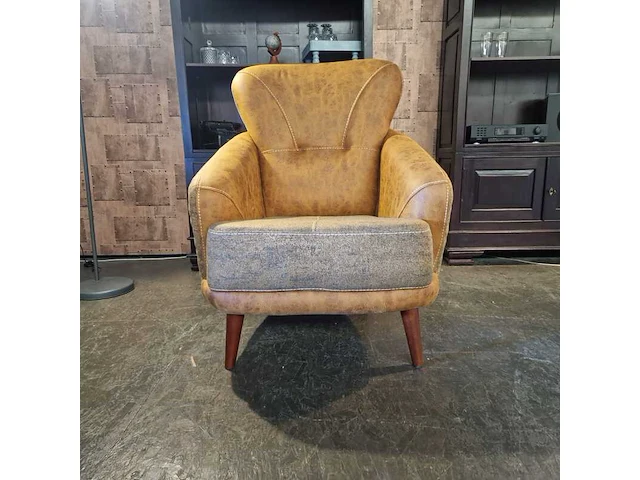 Fauteuil chesterfield, dareton, geel - afbeelding 1 van  2