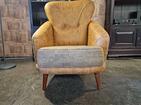 Fauteuil chesterfield, dareton, geel - afbeelding 1 van  2