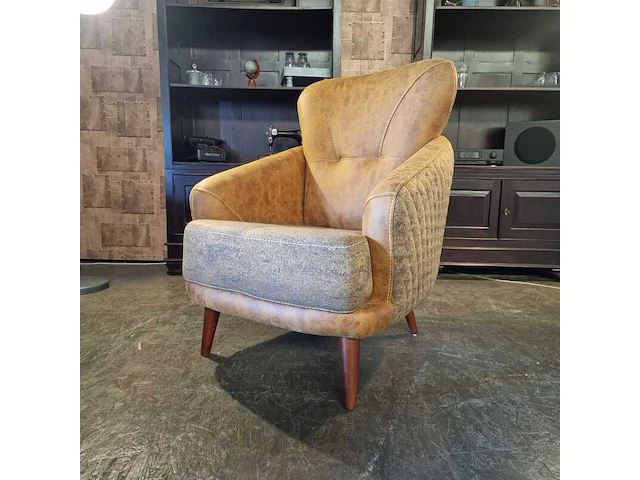 Fauteuil chesterfield, dareton, geel - afbeelding 2 van  2