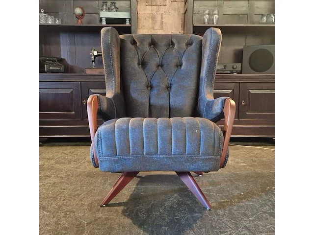 Fauteuil chesterfield, darwin, blauw - afbeelding 1 van  4