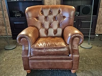 Fauteuil chesterfield, derby, bruin - afbeelding 1 van  7