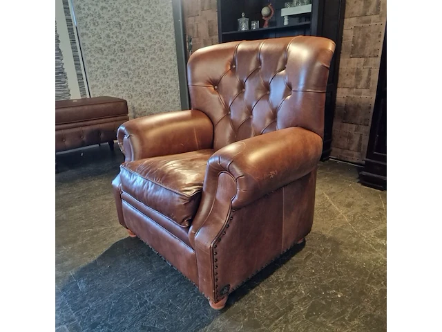 Fauteuil chesterfield, derby, bruin - afbeelding 4 van  7