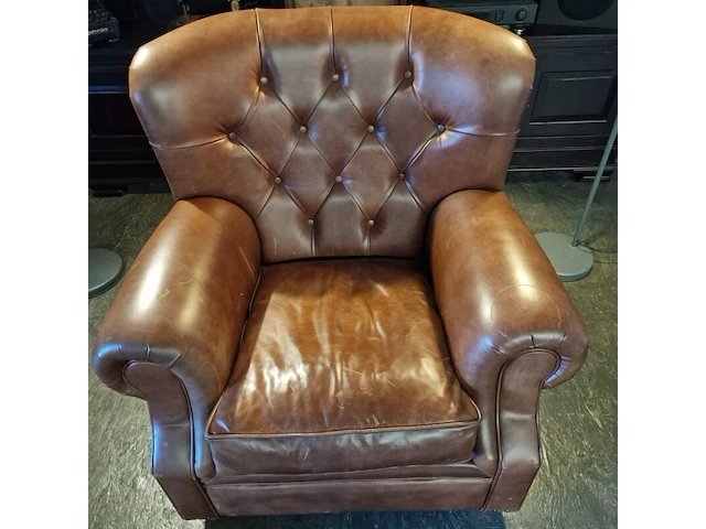 Fauteuil chesterfield, derby, bruin - afbeelding 6 van  7