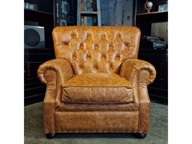 Fauteuil chesterfield, derby, bruin - afbeelding 2 van  6