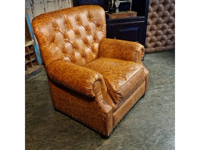 Fauteuil chesterfield, derby, bruin - afbeelding 3 van  6