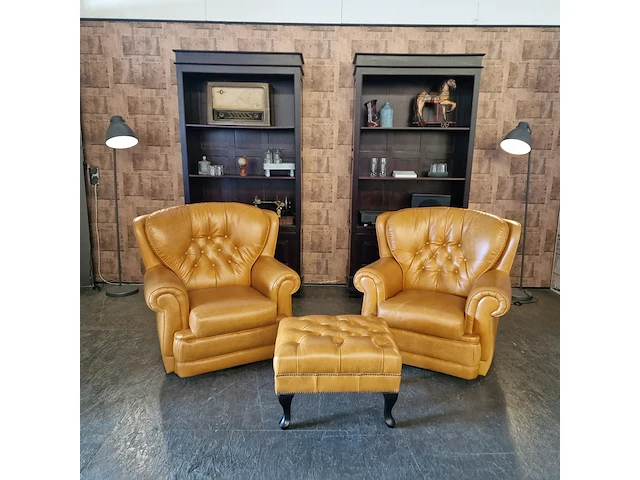 Fauteuil chesterfield, haeck, oranje - afbeelding 1 van  10