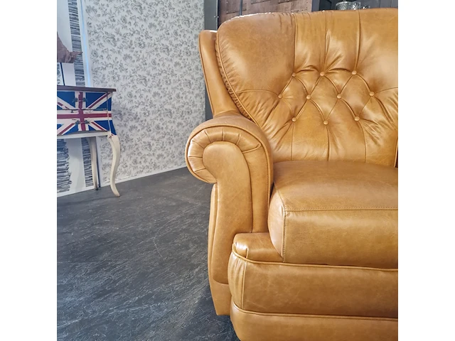Fauteuil chesterfield, haeck, oranje - afbeelding 2 van  10
