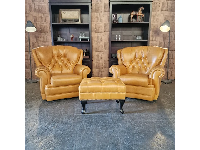 Fauteuil chesterfield, haeck, oranje - afbeelding 3 van  10
