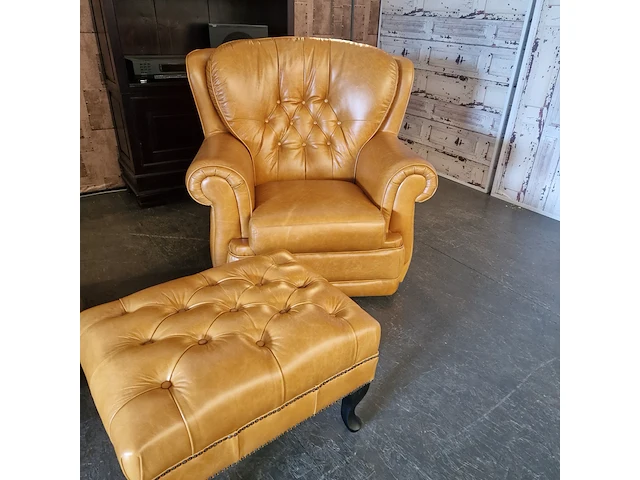 Fauteuil chesterfield, haeck, oranje - afbeelding 4 van  10