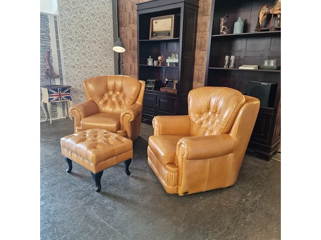 Fauteuil chesterfield, haeck, oranje - afbeelding 9 van  10