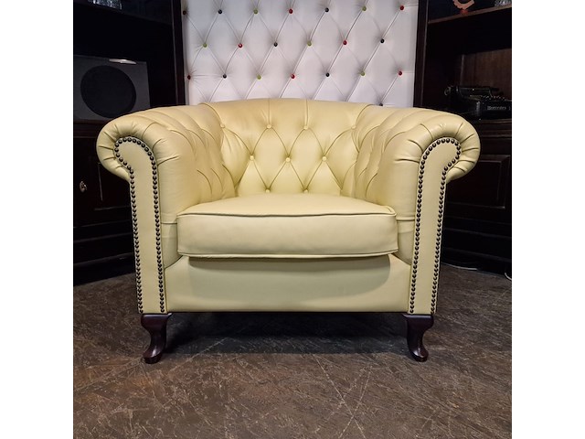 Fauteuil chesterfield, hampton, crème - afbeelding 1 van  8