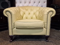Fauteuil chesterfield, hampton, crème