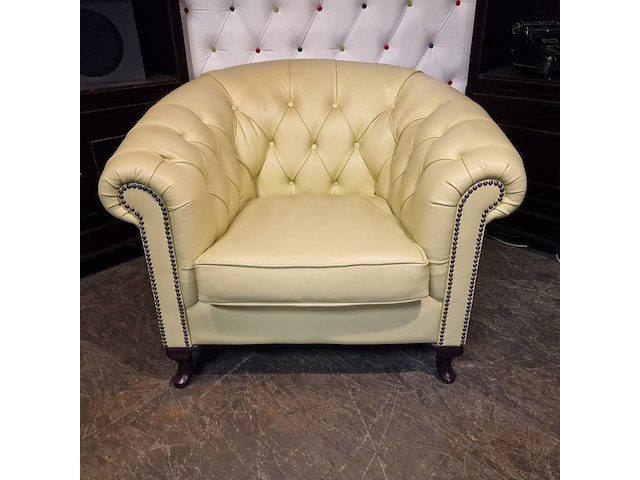Fauteuil chesterfield, hampton, crème - afbeelding 4 van  8