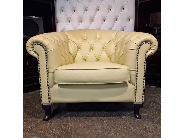 Fauteuil chesterfield, hampton, crème - afbeelding 6 van  8