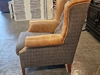 Fauteuil chesterfield, harris tweed , bruin - afbeelding 4 van  6