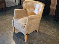 Fauteuil chesterfield, harris tweed elder, bruin - afbeelding 2 van  2