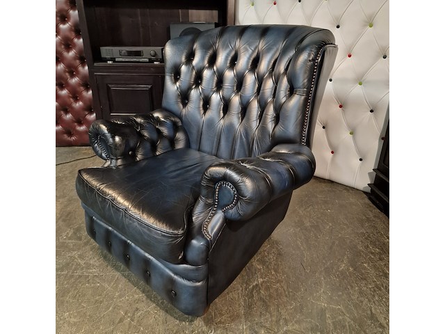 Fauteuil chesterfield, james, blauw - afbeelding 3 van  4