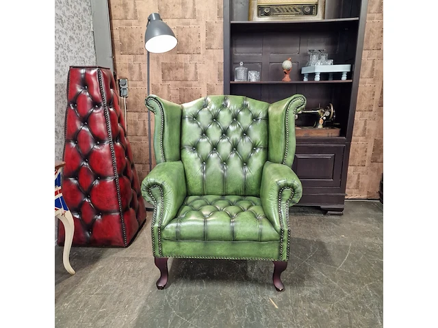 Fauteuil chesterfield, king, groen - afbeelding 1 van  6