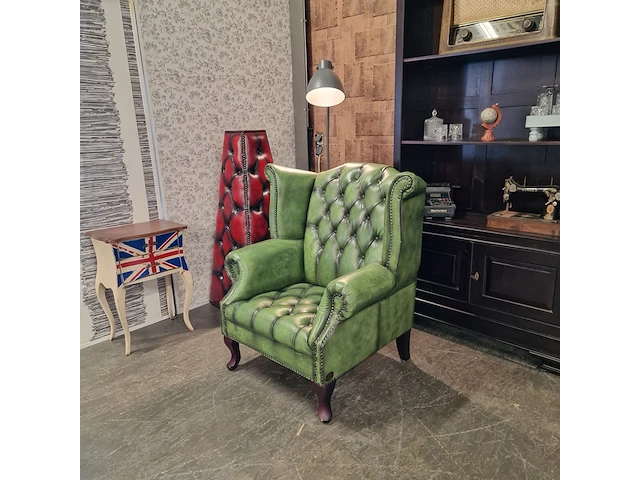 Fauteuil chesterfield, king, groen - afbeelding 3 van  6