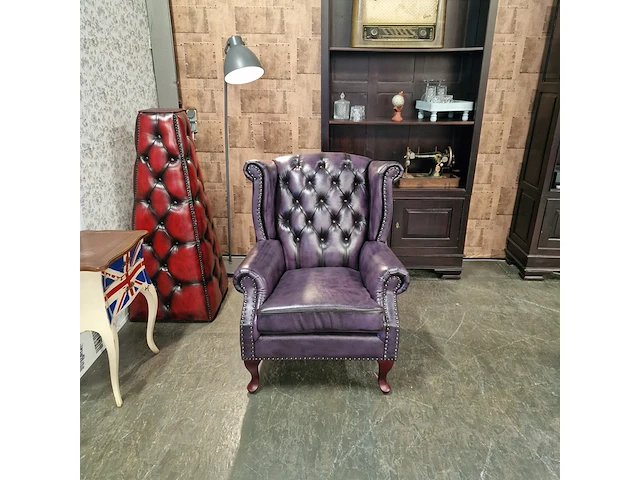 Fauteuil chesterfield, king, paars - afbeelding 3 van  6