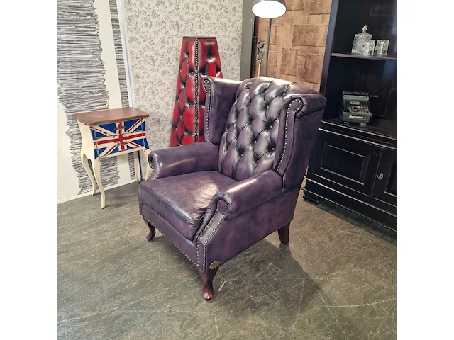 Fauteuil chesterfield, king, paars - afbeelding 4 van  6