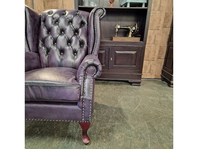 Fauteuil chesterfield, king, paars - afbeelding 5 van  6