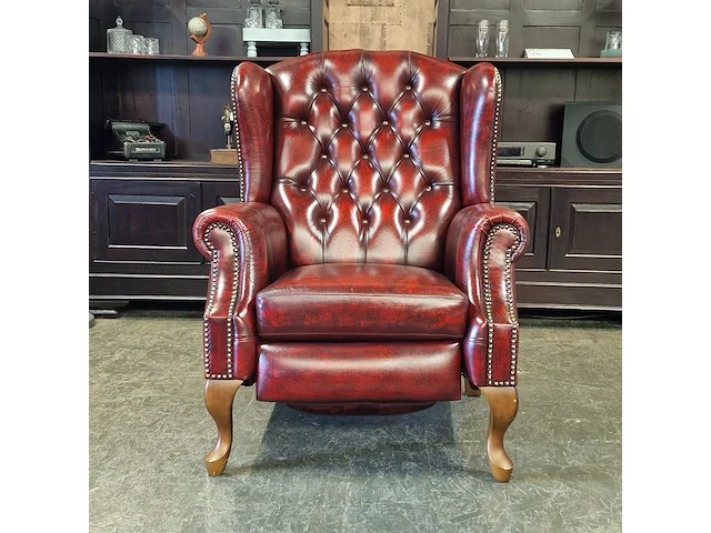 Fauteuil chesterfield, lazychester , rood - afbeelding 1 van  4