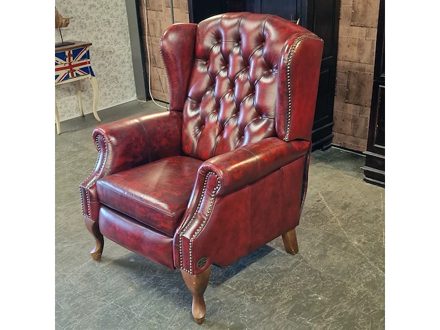 Fauteuil chesterfield, lazychester , rood - afbeelding 2 van  4