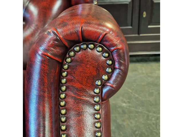 Fauteuil chesterfield, lazychester , rood - afbeelding 3 van  4