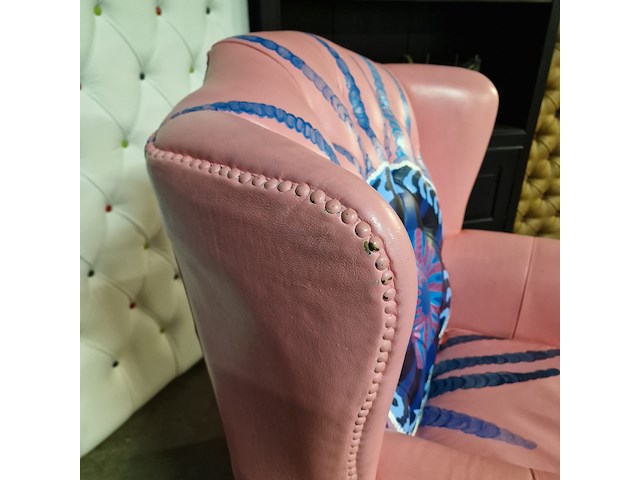 Fauteuil chesterfield, lord, roze - afbeelding 4 van  5