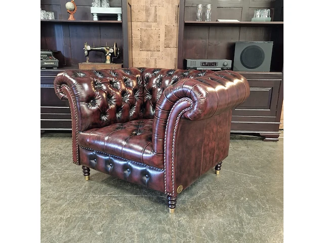Fauteuil chesterfield, medburn, rood - afbeelding 2 van  7