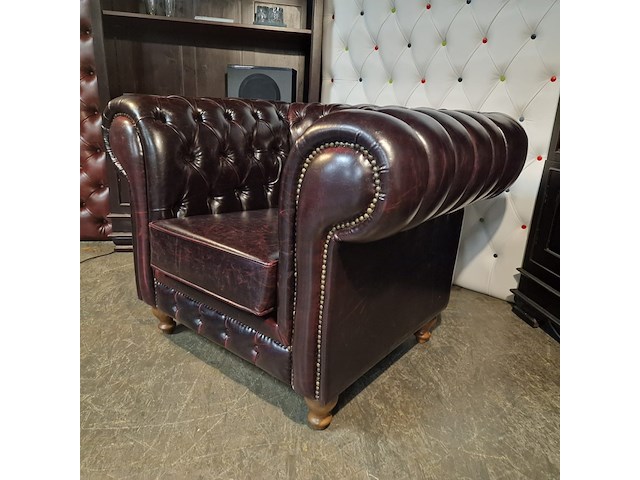 Fauteuil chesterfield, nal, rood - afbeelding 2 van  6