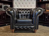 Fauteuil chesterfield, nal, zwart - afbeelding 1 van  5
