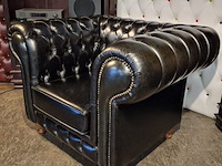 Fauteuil chesterfield, nal, zwart - afbeelding 3 van  5