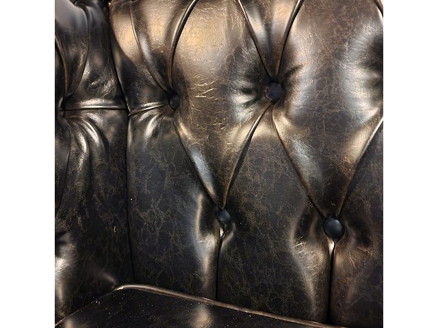 Fauteuil chesterfield, nal, zwart - afbeelding 4 van  5