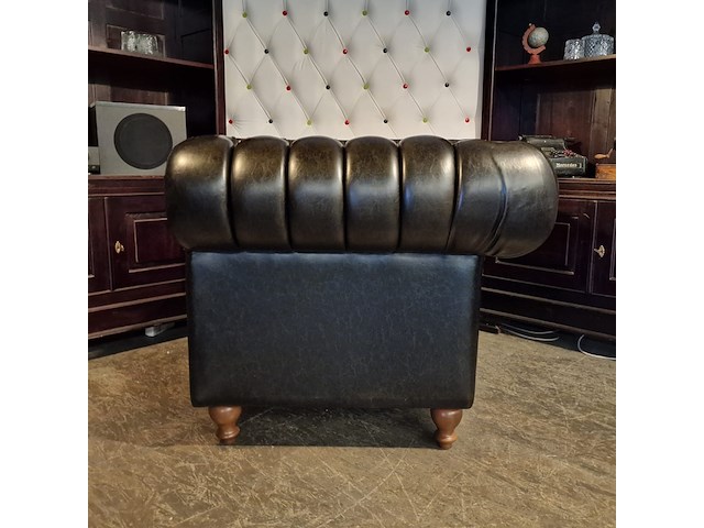 Fauteuil chesterfield, nal, zwart - afbeelding 5 van  5