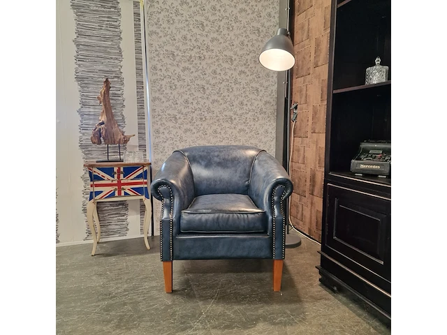 Fauteuil chesterfield, nelson, blauw - afbeelding 1 van  5