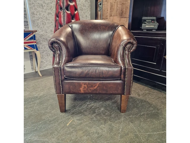 Fauteuil chesterfield, nelson, bruin - afbeelding 1 van  5