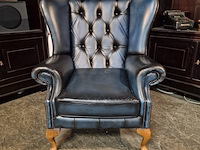 Fauteuil chesterfield, plainwing, blauw - afbeelding 1 van  4