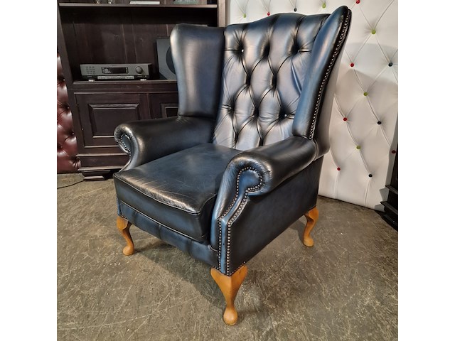 Fauteuil chesterfield, plainwing, blauw - afbeelding 4 van  4