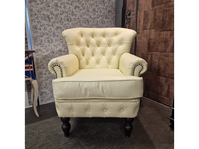 Fauteuil chesterfield, southfolk, creme - afbeelding 1 van  7